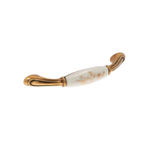 Puxador para mobiliário zamac e porcelana dist centros 96mm lote 6