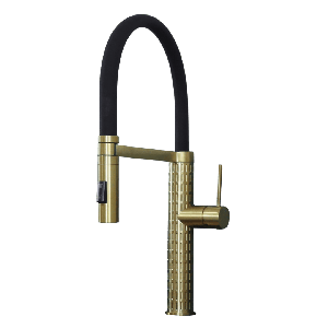 Architek mezclador de fregadero con rociador móvil dorado