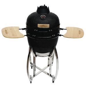 Kamado churrasqueira cerâmica 46 cm grelhador com tampa e suporte