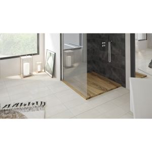 Ondee - base de duche nola 3 - cortável - 80x80 - nogueira - batoque