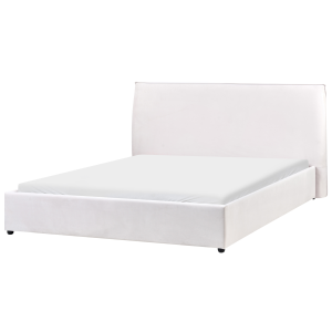 Cama veludo lavaur 160 x 200 cm branco creme
