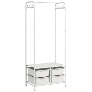 Charriot com roda 63x37x153 cm aço e pp color blanco Homcom