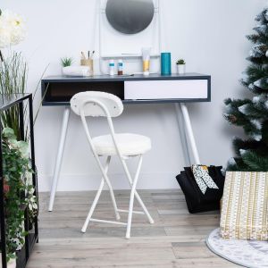 Meubles cosy conjunto de 4 cadeiras/banquetas dobráveis, assento redondo em