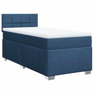 vidaXL cama box spring con colchón tela azul 80x200 cm