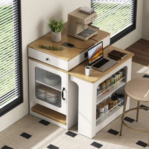 Mesa de cozinha extensível com rodas branco 92x80x71cm