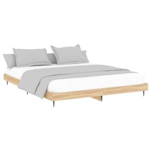 vidaXL estructura de cama sin colchón madera roble sonoma 140x200 cm