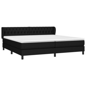 vidaXL cama box spring con colchón tela negro 200x200 cm