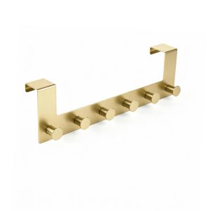 Rei | cabideiro de parede modelo c1032 | 6 ganchos | aço inoxidável dourado