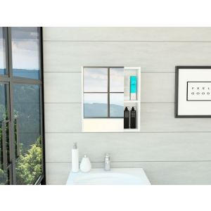 Unidade de parede de casa de banho labelle, com espelho branco