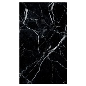 Ondee - base de duche nola 3 - cortável - 80x120 - mármore preto - batoque
