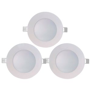 Pack 3 downlight LED ultraslim encastrável redondo 8w 600lm ø10,5cm