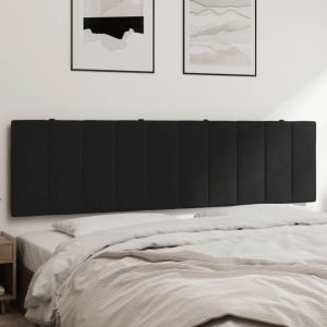 Almofadão de cabeceira 180 cm veludo preto ptob4831
