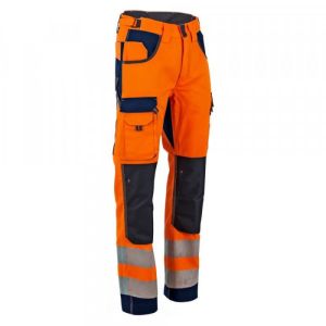 Calça polarização alta visibilidade laranja 55% aLGodão 45% poliéster