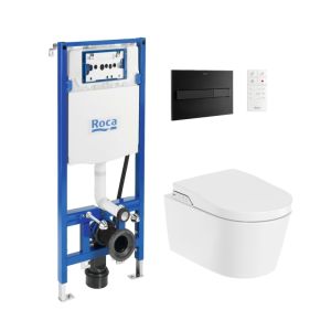 Estrutura roca duplo smart  e botão pl7 neg mat com wc inspira in-wash