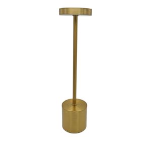 Luminária de mesa LED metal dourado, sensível ao toque, 3 tons, 2000mah