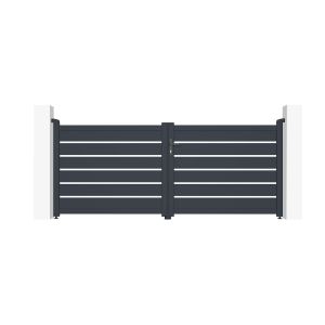 Pack portão basculante vogel 3m h.120cm + portão vogel 1m h.120cm cinza