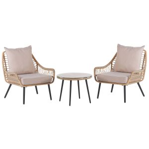 Conjunto bistro com almofadas laureto rattan sintético natural