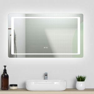 Espelho de casa de banho LED 120×70cm + anti-embaciamento