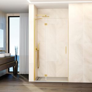 Resguardo de duche glass painel fixo + porta 117-120 cm (40+80) ouro