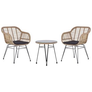Conjunto bistro com almofadas tropea ii rattan sintético natural