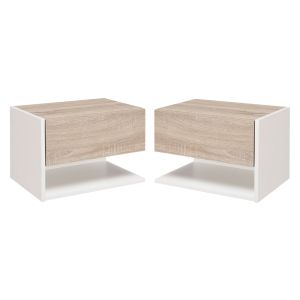 Conjunto 2 mesas de cabeceira 46x30x30cm bicolor Homcom, casa - quarto