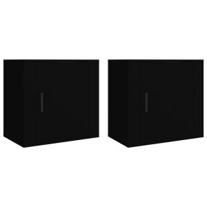 Casa lúmina - set  de 2 mesita de noche negro madeira  50 x 30 x 47 cm