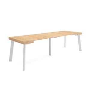 Mesa consola extensível, 58/262x90x73cm, carvalho, pés de madeira rf3112