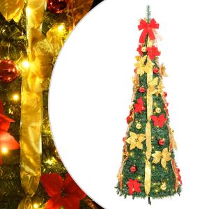 vidaXL árbol de navidad artificial desplegable 100 LED verde 150 cm