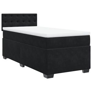 vidaXL cama box spring con colchón terciopelo negro 80x200 cm