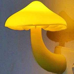 Luz noturna LED cogumelo com sensor branco