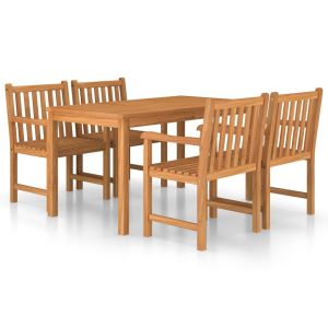 vidaXL conjunto de comedor de jardín 5 piezas madera maciza de teca