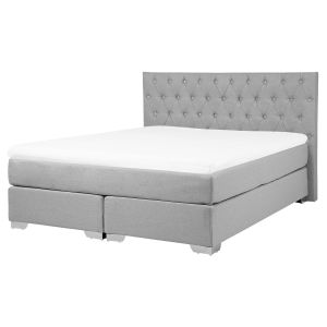 Cama continental tecido duchess 160 x 200 cm cinzento claro