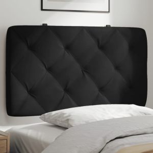 Almofadão de cabeceira 90 cm veludo preto ptob2813