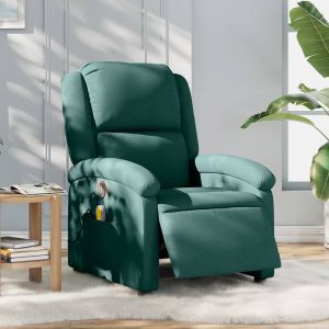 Poltrona reclinável de massagens elétrica tecido verde-escuro ewg4270