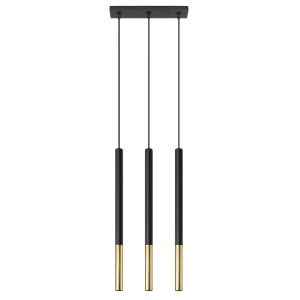 Lámpara coLGante mozaica 3 oro negro acero 30x90x5cm