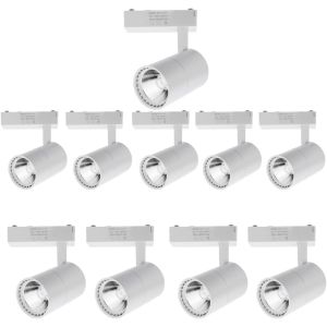 10x spotlight LED rail 30w, branco 4200k, 3000 lm, 220v monofásico, branco