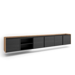 Móvel de tv, 309x35x50cm, suspensos, LED rf4710