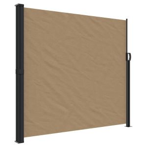 Toldo lateral retrátil 180x600 cm cinzento-acastanhado
