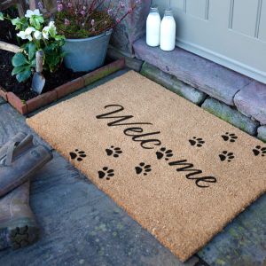 Felpudo welcome con huellas (90 x 60 cm)