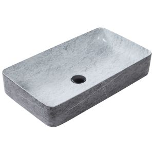 Lavatório de bancada artaj 61 x 35 cm cerâmica efeito de betão cinzento