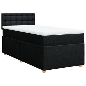 vidaXL cama box spring con colchón tela negro 90x190 cm