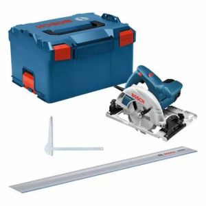 Serra circular gks 55 1350 w - Bosch - com gce + trilho 140 cm - l-boxx - 0