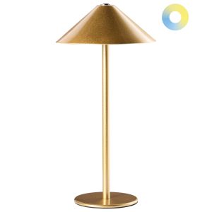 Candeeiro de mesa para exterior alumínio dourado modjo