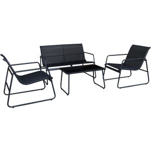 Conjunto de jardim em metal <<fortaleza>> - 4 lugares - preto