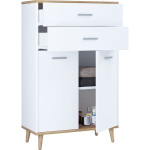 Pecho de cajones y aparadores lindas blanco / roble de miel 97 x60 x28