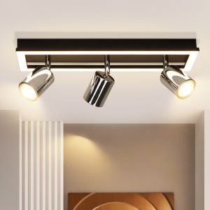 Nettlife luminária de teto negro gu10 42x13