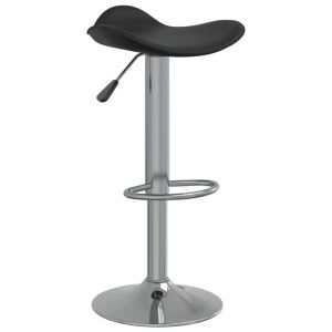 vidaXL taburete de cocina de acero cromado y cuero artificial negro