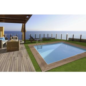 Piscina de madeira retangular "zanzibar" - 3,50 x 2,30 x 1,24 m