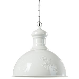 Candeeiro suspenso didessa metal branco creme