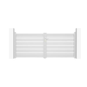 Portão de batente elétrico vogel 3m h.120cm branco + tanker b250